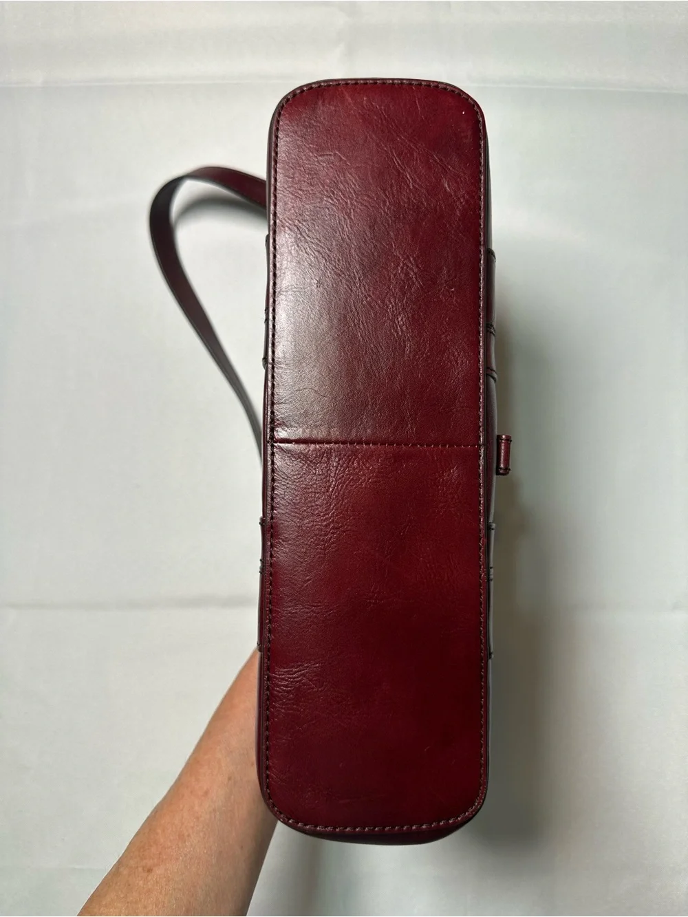 Etienne Aigner Oxblood Red Leather Shoulder Bag with Gold Hardware